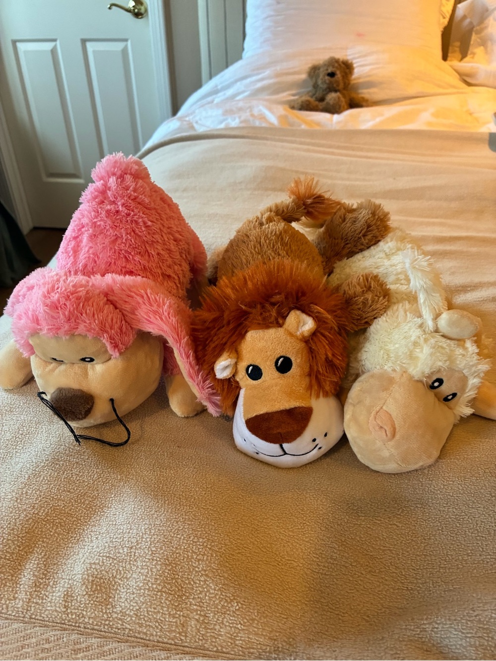 Kong Plush Dog Toy Trio - Pink, Brown, Cream